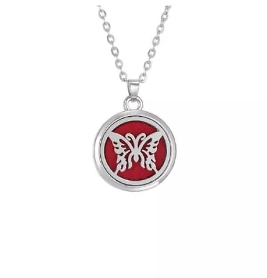 $12.96 • Buy Aromatherapy Oil Diffuser Locket Pendant Necklace Perfume Essential Butterfly