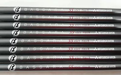 MITSUBISHI RAYON BASSARA 55 REGULAR FLEX  GRAPHITE IRON SHAFTS  SET 355 Taper3-P • $487