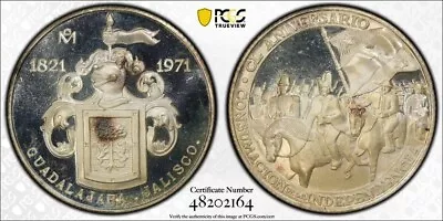 E64 Mexico 1971 Silver Guadalajara Jalisco Medal Grove-1109a PCGS SP-67 • $91