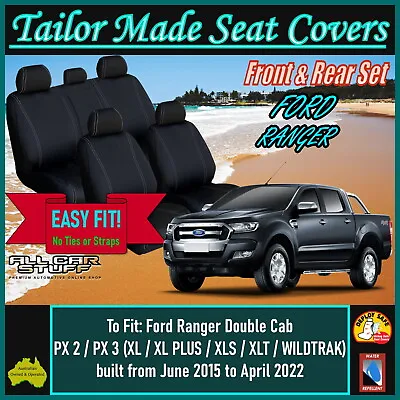 Full Neoprene Seat Covers For Ford Ranger PX2/PX3 Double Cab: 06/2015 To 04/2022 • $328.98