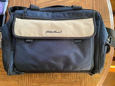 Eddie Bauer Messenger Diaper Baby Bag Travel Bag Black Many Pockets And Zip • $5