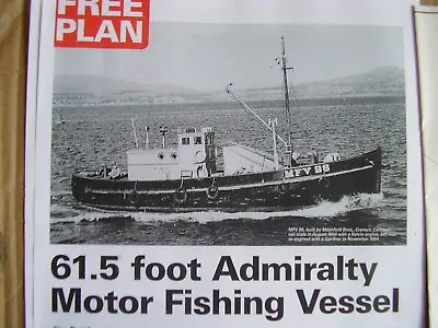 Original Model Boat Plans 61.5ft Admiralty Motor Fishing Vessel 2015 • $12.62