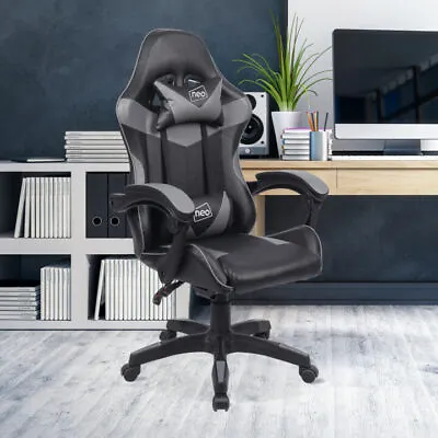 Neo Faux Leather Racing Car Gaming Office Chair Lumbar Support - Refurbished • £68.99