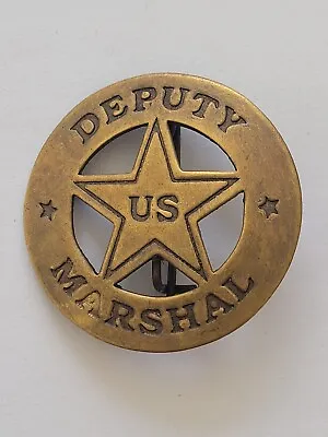 Collectable Western Badge - Old West Solid Brass 1.60  Badge - Deputy US Marshal • $11.65