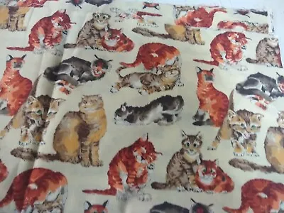$12.59 • Buy Vintage Cat Fabric Alexander Henry 1995 44x38