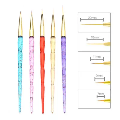 5Pcs Unicorn DIY Nail Art Painting Drawing Design Brushes Dotting Liner Pen Tool • $6.03