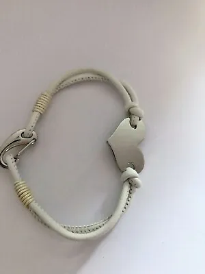 £14.99 • Buy Tribal Steel Women’s Two-strand White Nappa Leather Heart ID Bracelet