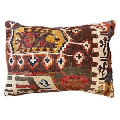 Handmade Exquisite Turkish Vintage Kilim Pillow Cover 16x24 (INV8056) • $47.12