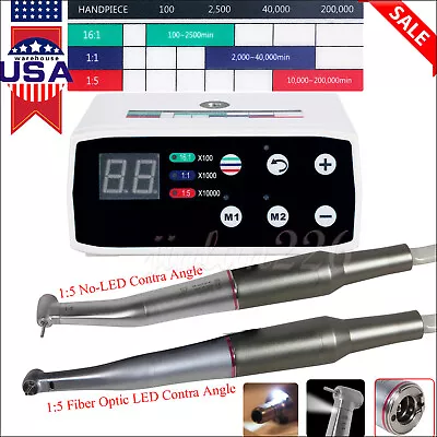 Dental NSK Style Brushless LED Electric Micro Motor /1:5 Increasing Handpiece BS • $278.38