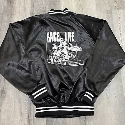 Vintage Auburn Sportswear Y2K Race For Life Y2K APA BMX Black Bomber Jacket • $39.99