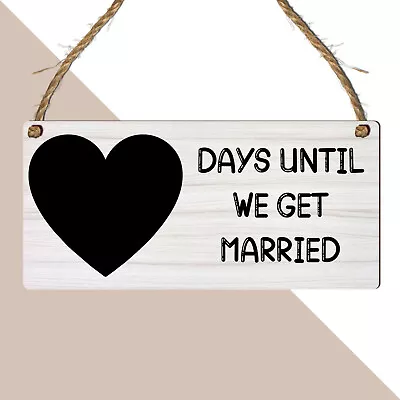 Wedding Plaque Engagement Fiance Mr & Mrs Bride Sign Gift Countdown Chalkboard • £3.99