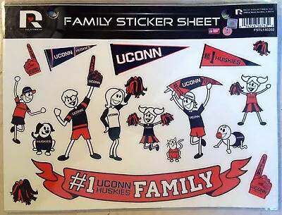 Connecticut Huskies UCONN NL Family Spirit Stickers Decal Sheet University Of • $7.79