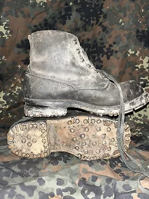 Original WW2 German Style Swiss Mountain Gebirgsjäger Boots W/ Hobnails Size 8 • $200