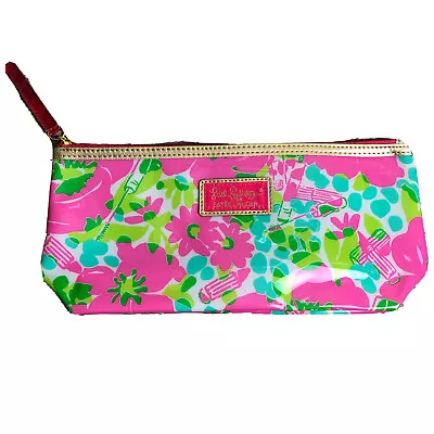 Lilly Pulitzer For Estee Lauder Makeup Bag Cosmetic Tote Pink Green Floral NEW • $15