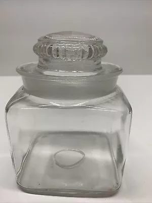 Vintage Clear Glass Canister 5.5” Tall With Lid • $6.50