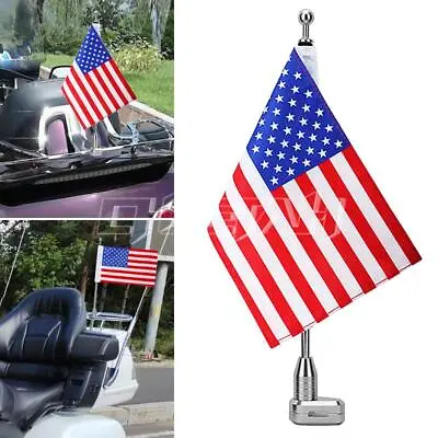 Motorcycle American USA Flag Pole Mount For Honda Goldwing GL1800 2001-2011 • $15.99