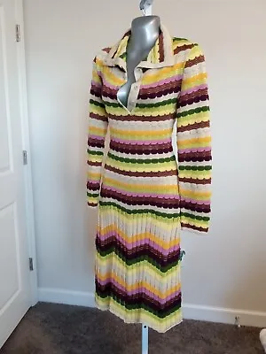 Missoni Sport Colorful Lambswool/Alpaca Crochet Knit Dress Italy Sz 42 US 6 • $231.20