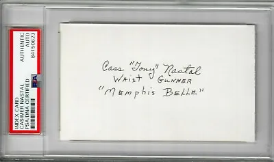 Casimer Nastal Signed Index Card Psa Dna 84150623 (d) Wwii Memphis Belle Gunner • $149.95