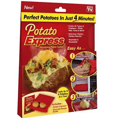£2.99 • Buy 2x Microwave Potatoe Cooking Bag Fast Jacket Baked Potatoe Bag Reusable 
