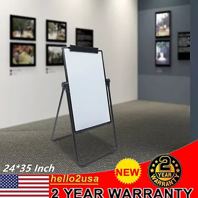 Double Sided Board Magnetic Dry Erase White Board Adjustable Free Standing 35*24 • $65