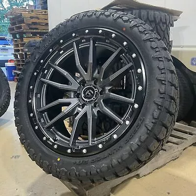 22x10 Fuel D680 Rebel Gray Wheels Rims 33  AT Tires 6x5.5 Chevy Silverado 1500 • $3229.05