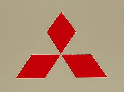 Mitsubishi Emblem Logo Decal Sticker RED 3  • $3