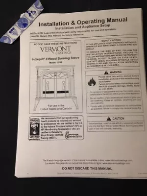  Vermont Castings Intrepid II  Wood Stove Manual Operation Installation • $12.95