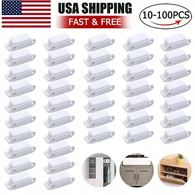 Lot Of White Magnetic Door Catches Kitchen Cupboard Wardrobe Cabinet Latch Catch • $7.30