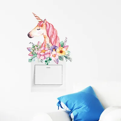 Unicorn Dinosaur Bunny Rainbow Light Switch Decoration Stickers Nursery Decor • $1.99