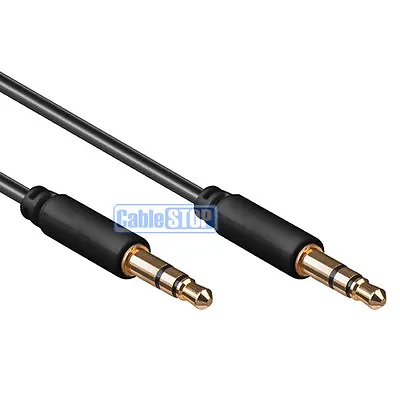 3M SLIM 3.5mm Mini Stereo Jack To Jack Plug Audio Headphone Aux Cable Lead Gold • £3.27
