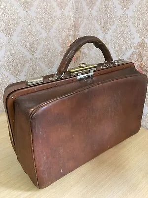 Vintage Leather Doctor Bag Antic Travel Bag Rare Medical Briefcase Gladstone Bag • $168.15