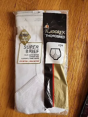 Vintage 1001N JOCKEY Mens Super Brief W Mesh Pouch Size 34 New In Package 1960 • $52