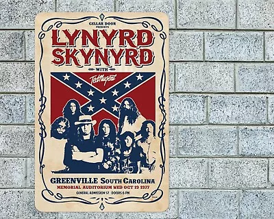 Lynyrd Skynyrd Greenville Concert Sign Aluminum Metal 8 X12  Garage Man Cave • $12.95