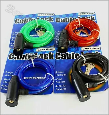 New 36  Anti-Theft Security Steel Cable Lock Chain With 2 Keys Free Shipping • $7.19
