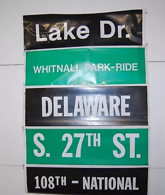 Vtg. 1970s Milwaukee Bus Destination Roll Sign MKE Lake Dr S. 27th St.++ • $50