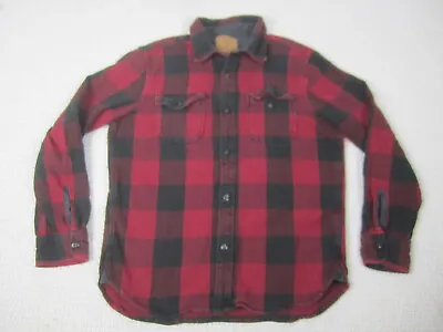 American Eagle Shirt Men Large Red Black Flannel Plaid Lumberjack Logger Outdoor • $14.96