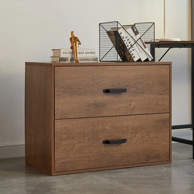 $137.99 • Buy 2 Drawers Wood Lateral File Cabinet Wood Filing Cabinet For Letter Legal Files