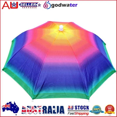$9.24 • Buy Rain Umbrella Hat Foldable Outdoor Sun Shade Waterproof Fishing Headwear Cap AU