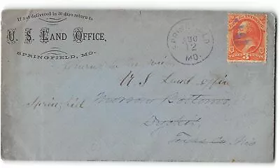 Cover From U.S. Land Office In Springfield MO Franked With Official Stamp • $46.99