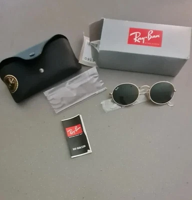 $80 • Buy Ray-Ban Sunglasses Oval RB3547 001/31 Gold Green