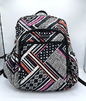 Vera Bradley BACKPACK Laptop Campus Bookbag NORTHERN STRIPES Shoulder Bag Large • $34.99