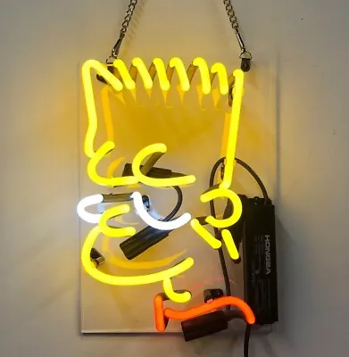 Simpsonns Vintage Style Neon Signs Custom Glass Room Man Cave Gift  Light 14  • $77.40