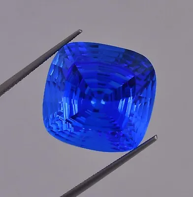 23.70 Ct Natural Blue Tanzanite Cushion Cut Loose Gemstone Certified 17x17 MM • $20