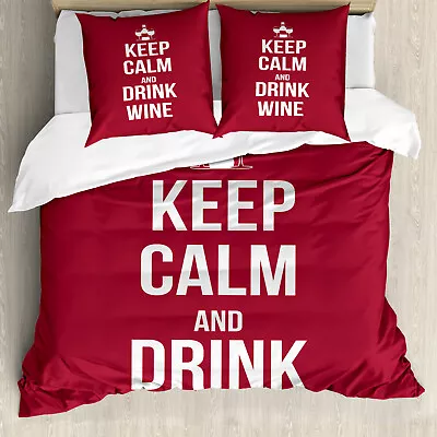 Keep Calm Duvet Cover Drink Wine Slogan • £29.99