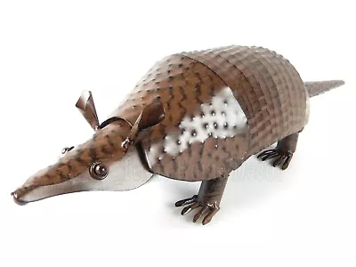 22  Long Metal Armadillo Figurine Yard Art Sculpture Springy Tail Texas Rustic • $46.95