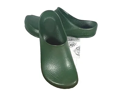 VTG Birkenstock Ges Gesch Womens 7 Green Rubber Slip On Clogs Garden Shoes EU 38 • $49.98