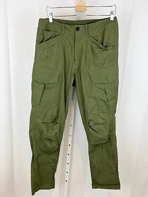 G-STAR Raw Mens Recroft Tapered Pants Cargo Cotton Casual Pockets Green 32x32 • $57.72