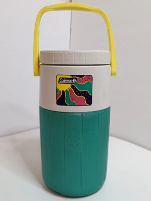 $12.99 • Buy Vintage 90s Coleman Teal Insulated Water Cooler Jug 10.5” Tall