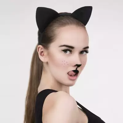 1 Cat Fox Ears Headband Costume Fur Anime Neko Cosplay Hair Party Halloween • $3.99