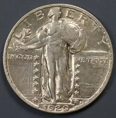 1929 25C Standing Liberty Silver QUARTER DOLLAR EARLY US TYPE COIN Q178 • $19.99